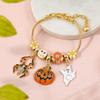 Halloween Pumpkin Charm Bracelet With Micro Inlay Zirconia For Unisex Costume Accessory
