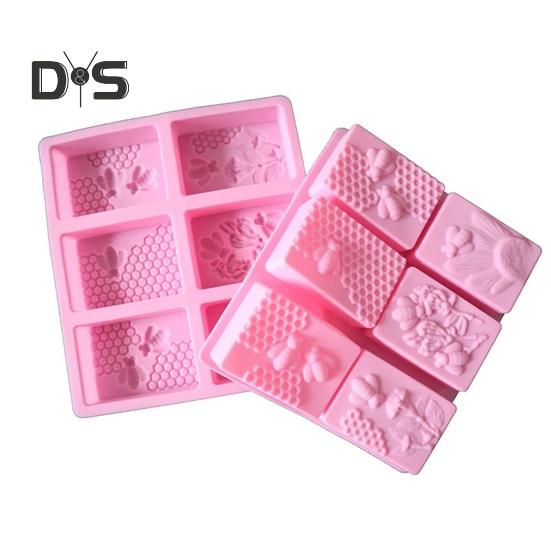 Non Stick Soap Mold Y Reusable Handiwork 3D Rectangle Bee Silicone Pastry Mold