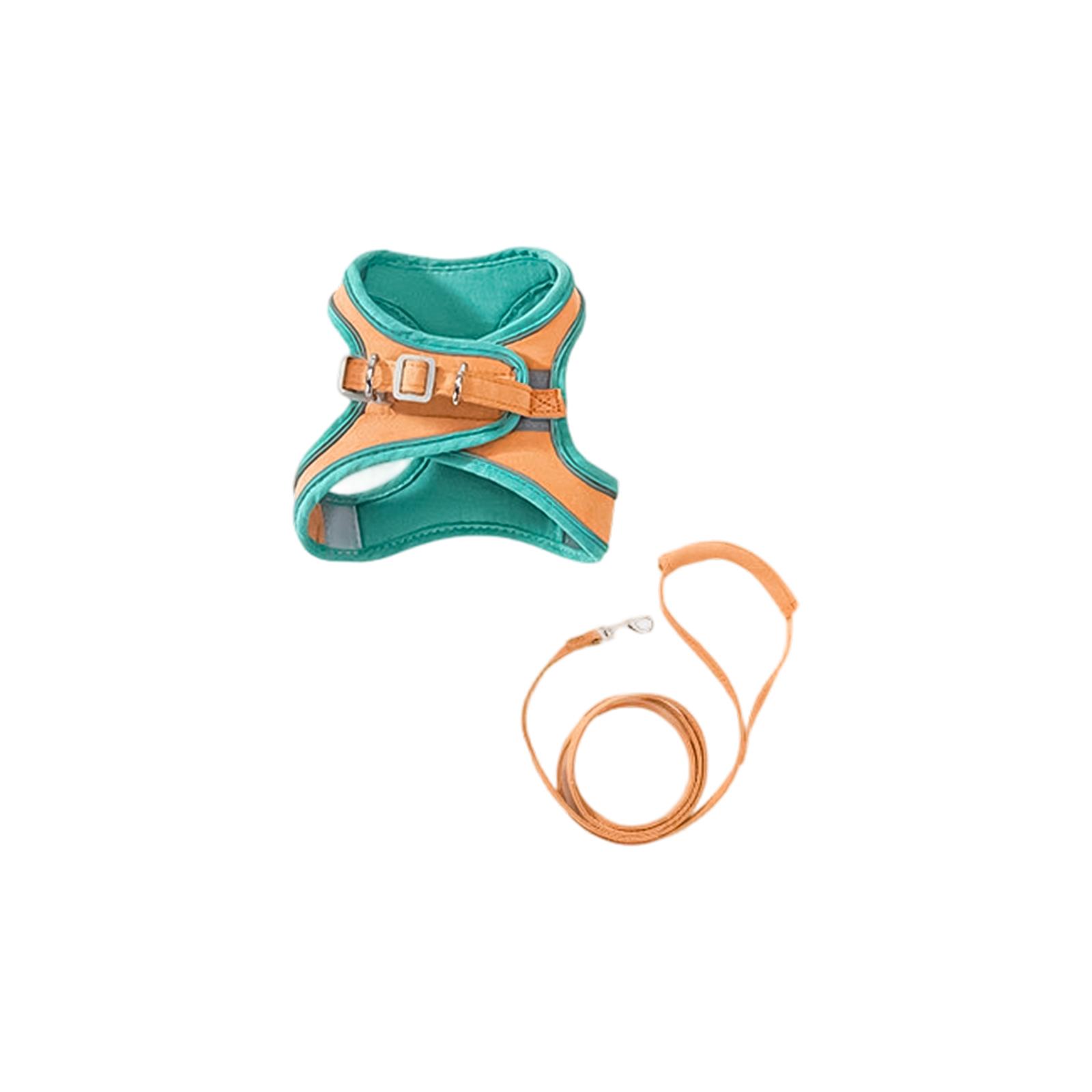 No Pull  And Leash Set, Escape Proof Reflective Vest  With Adjustable Buckle & , Soft Breathable Pet Walking  For Small Mediu S зелёный