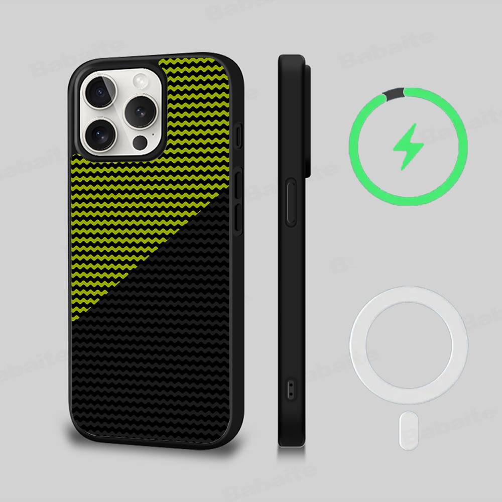 Fiber Texture For IPhone 17 Air 16 E 15 14 13 12 11 Pro Max Plus PC Shock TPU Cover For Magsafe Phone Cover