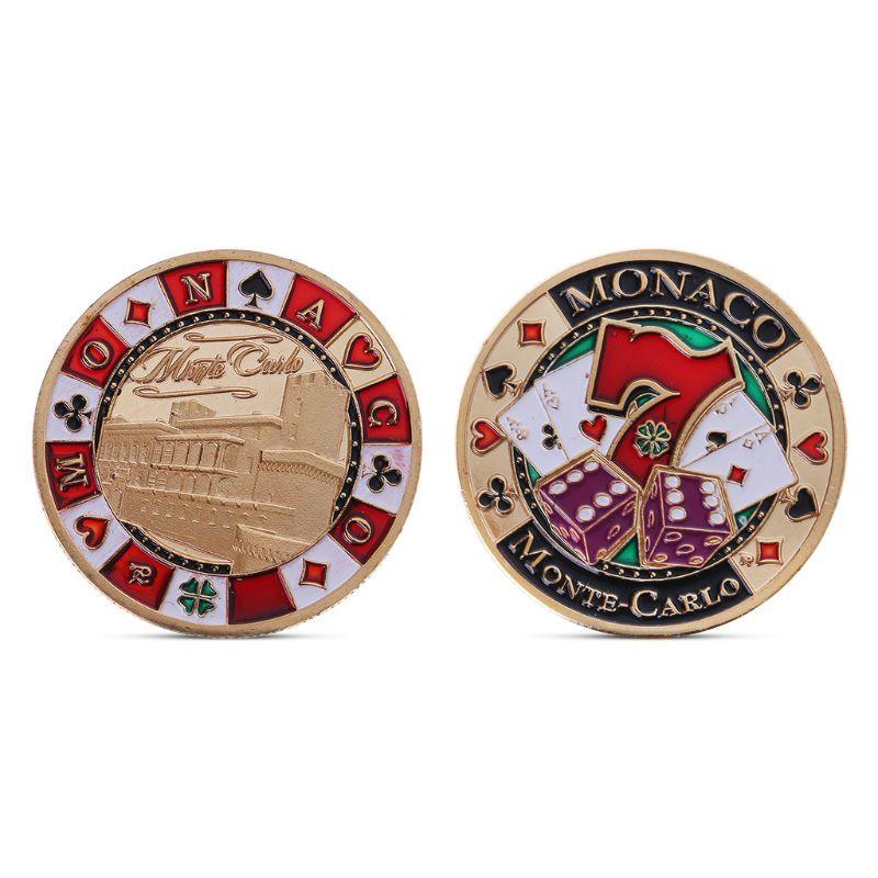 Monedas, moneda extranjera, monedas de oro, ciudad de juego Mónaco, monedas de la suerte, afortunado, Número 777, moneda conmemorativa