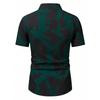 Spring Summer Men Spell Color Short Sleeve Shirt Men Casual 3D Digital Print Simple Style Shirt Tops 100% Polyester