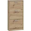 Shoe Storage - 6 Pairs - Oak Decor - 3 Flip-top Doors - W58.2 X D20.4 X H115.5 Cm - MAC