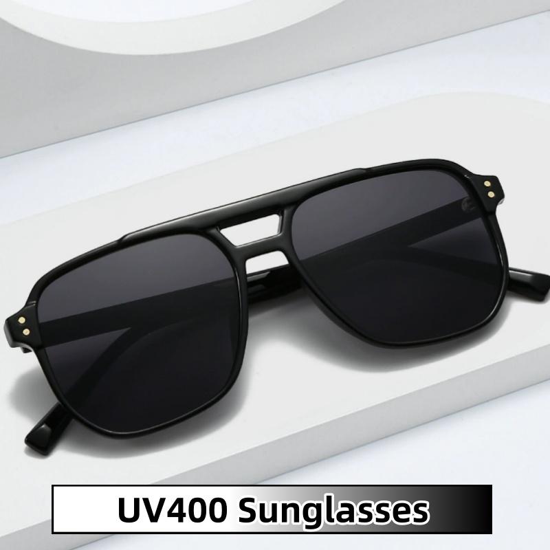 New Unisex Outdoor Uv Protection Fashion Sunglasses Large Square Frame Retro Uv400 Shades Eyewear Driving Travel Sun Glasses