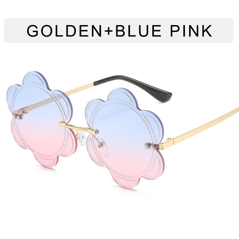 Flower Shape Sunglasses for Women New Fashion Rimless Metal Leg Designer Sunglasses Woman Korean Style Female Sunglass