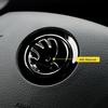 Car Steering Wheel Black Emblem for Skoda Superb RS NM18 Fabia Kodiaq Karoq Octavia A5 A7 Yeti Rapid Decorative Stickers Accessories