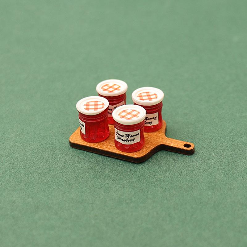 5Pcs/Lot Dollhouse Diy Accessories Miniature Coffee Can Bread Spread Fruit Sauce Jam Food Model Kitchen Decor Toy