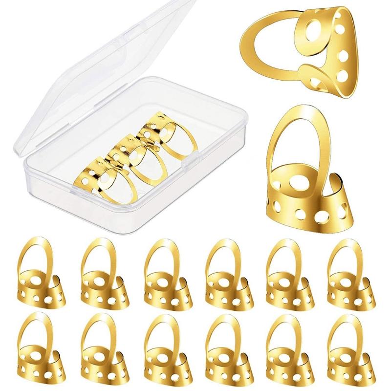 

12Pcs/set Thumb Finger Picks Guitar Picks Stainless Adjustable Fingerpicks Guitar Plectrum Sheath For Acoustic Guitars 1 золотистый