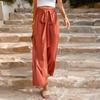 DX~~ Independent Station Casual Pants Women's Summer Loose Casual Wide Leg Solid Color Trousers