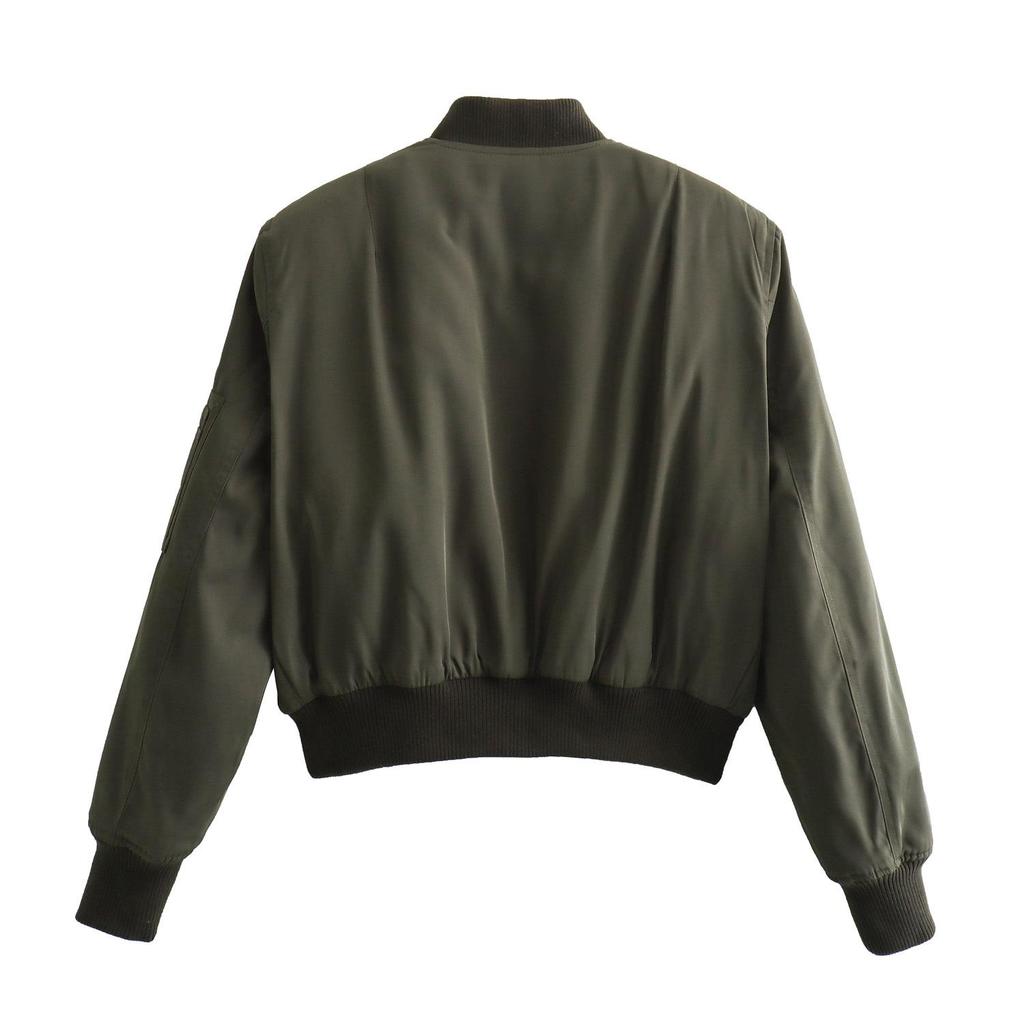 2024 Autumn European & American Style Women's Short Bomber Jacket