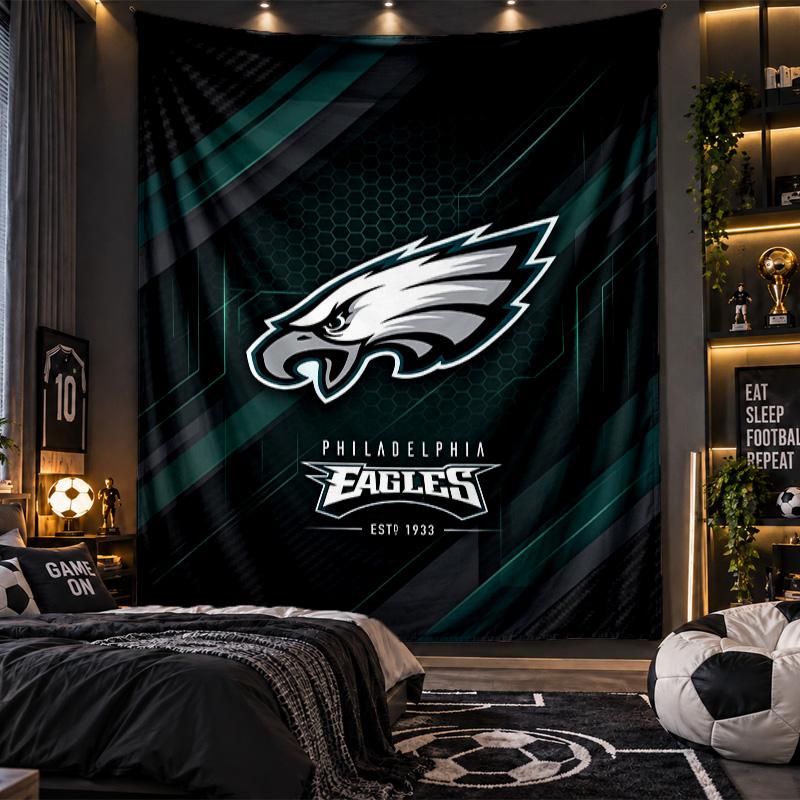 Wandbehang Wandteppich Philadelphia Eagles Druck Stoff für Wohnzimmer Schlafzimmer Heimdekoration