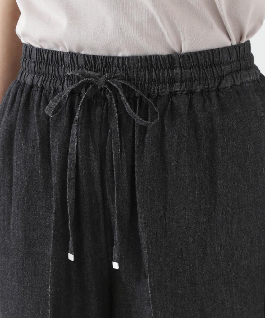 Nano Universe Light Denim Drawstring Pants with Center Press Be Paired with Other F 010 Black Women's (Can Items) 673-5127316