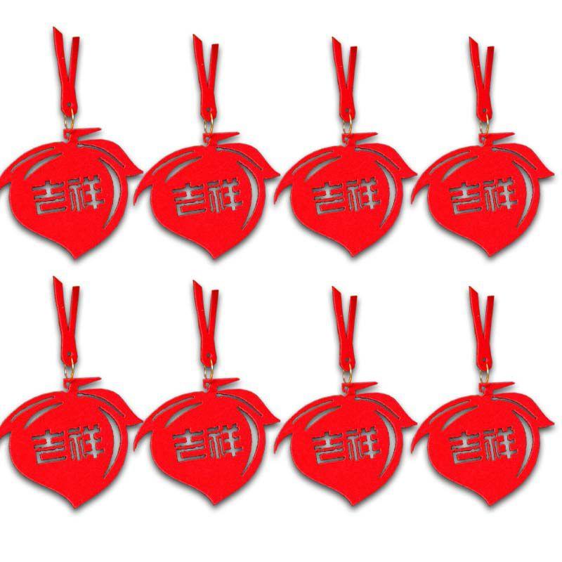 8pcs Chinese New Year Cny Outdoor Red Decor Festival Bonsai Money Tree Pendant For Festive Celebrations