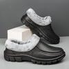 Men Warm Slippers Outdoor Slip-On Waterproof Cotton Plush Indoor Home Shoes Non-Slip Thick Platform Slides
