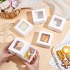 20pcs Square Kraft Paper Storage Gift Boxes Visible Winbow Gift Packaging Case White 8x8x4cm