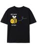 Men'S Black T-Shirt Featuring a 'Don'T Worry, Bee Happy' Graphic, Designed for Casual Wear with a Ro