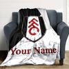 Name Custom Fulham FC Logo Print Flannel Blanket High Quality Warm Comfortable Cover for All Seasons Perfect for Gifts Home Decor