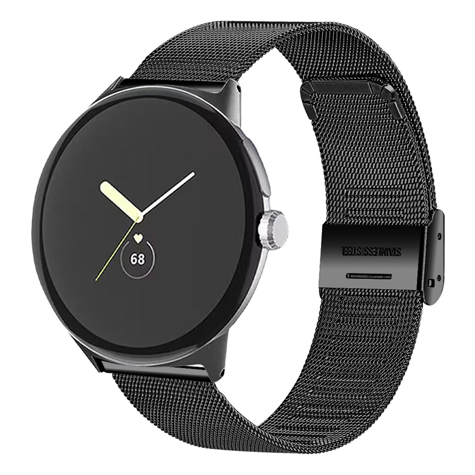

For Google Pixel Watch 3 41mm/Watch 2/Pixel Watch Metal Fine Mesh Milanese Smartwatch Strap Replacement Wrist Band with Buckle Silver