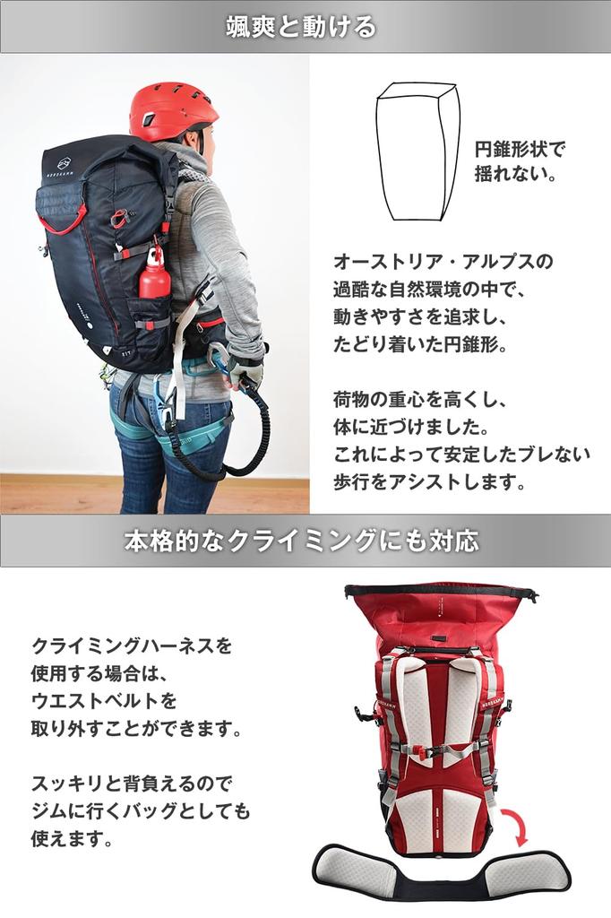 NORDKAMM units annually in 30L Hiking Backpack with Rain Cover and Helmet 2000mm Water Large Disaster Outdoor Backpack [Sold 7,000 Germany] Cover,