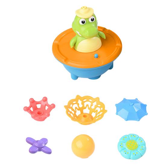 Automatic Spraying Crocodile Bath Toy LED Light & Rotating Shower Head Fun Bathtub Fountain Toy for Boys Girls