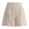Shop   Women Pocket Summer Daily Shorts Beige Pic Wpt 1395