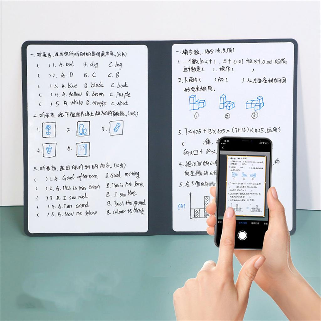 Double-Side Magnetic Whiteboard Notebook with Erasable Marker Portable Writing Board for Office Meeting Writing Drawing