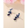Platinum White Diamond Flower Leaf Pendant Earrings Zircon Water Drop Atmosphere