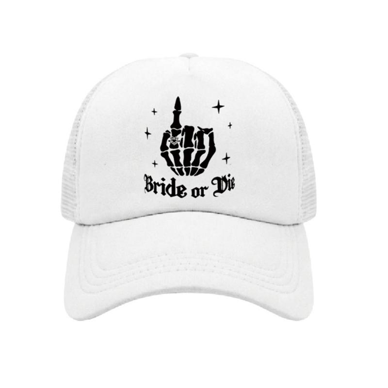 Bride Till Death Do Us Party Skull Baseball Cap Adjustable Size Perfect For Brides Parties Casual Outfits