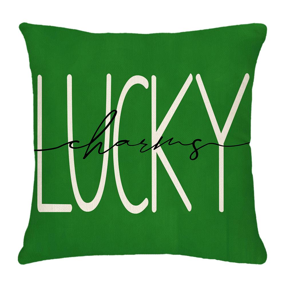 Four-leaf Clover Pillow New Sofa Cushion Cover National Day Green Pillow St. Patrick's Day Pillow Cover