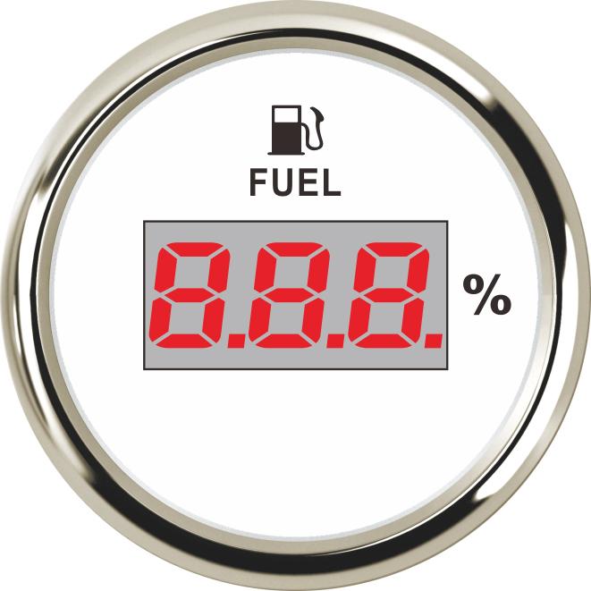52mm Fuel Level Gauge with Level Sensor 0-190ohm Digital Fuel Level Gauge Boat Fuel Level Gauge Marine Yacht Oil Level Indicator Gauge 0-190 OHM