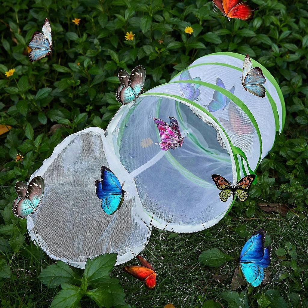 2 Pieces Foldable Insect Butterfly Perch Cage Giant Foldable Caterpillar Perches