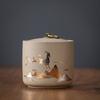 Creative Ceramic Storage Jar Purple Clay Storage Tea Jar Moistureproof Home Candy Nut Sealed Box Food Storage Container Gift New