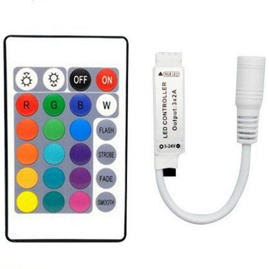 RGB LED Light Strip Controller - Mini 24 & 44 Key Infrared Dimmer, 12V