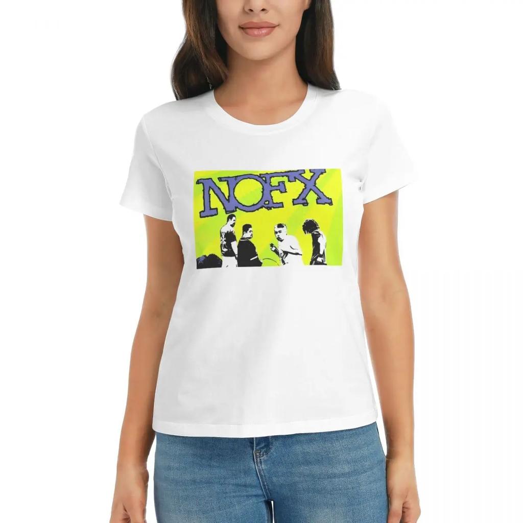 T-shirt da Donna Nofx Band Tour Finale Teschio Estate Manica Corta Girocollo Cotone Magliette Abbigliamento Top Streetwear