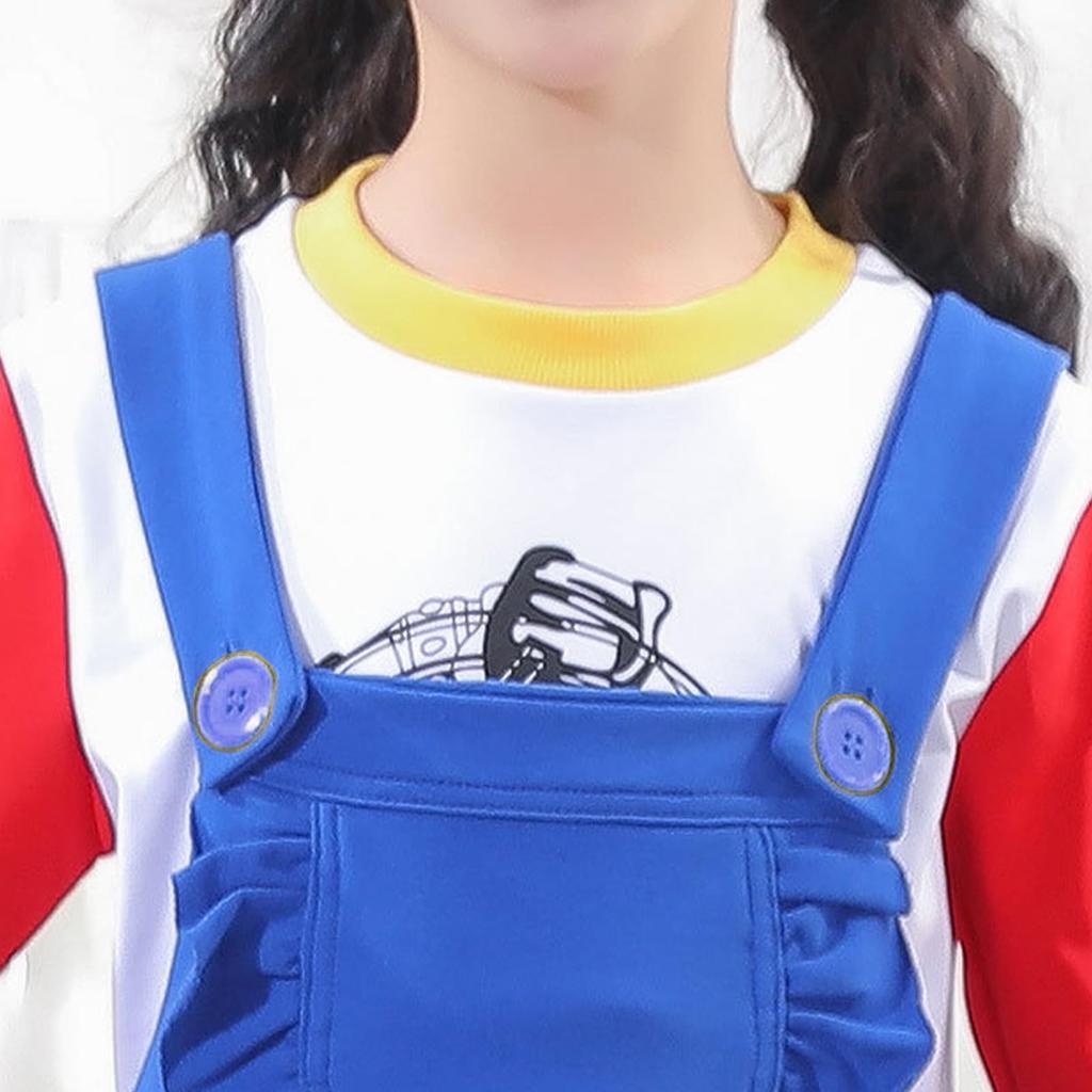 Anime Costume Set and for Stage and Photo A stylish and cute [Tumao] Kids' 5-Piece (Suspenders, Hat, Glasses, Socks, T-Shirt) Halloween, Performances,