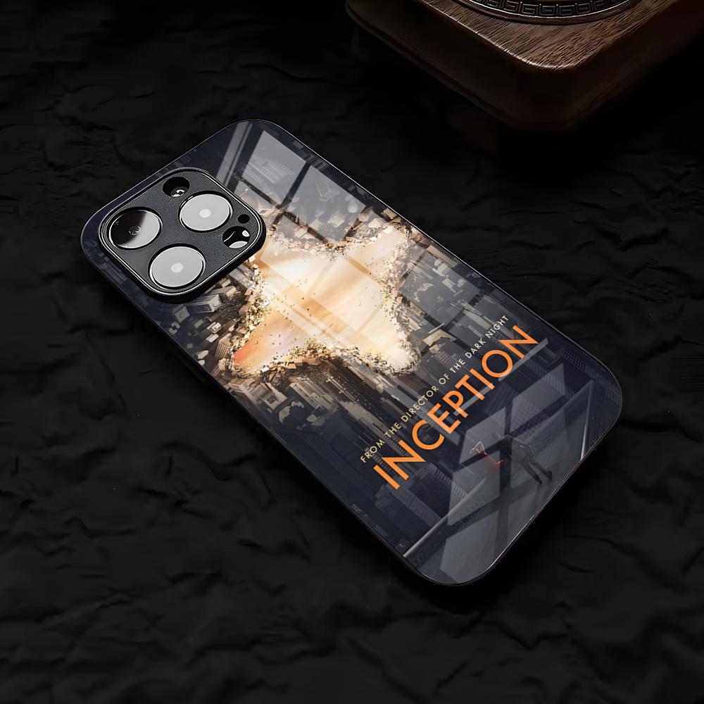 W-works I-Inception Phone Case For IPhone 17 Air 16 E Pro Max 15 14 13 Mini 12 Pro 11 Max Plus Black Glass Cover