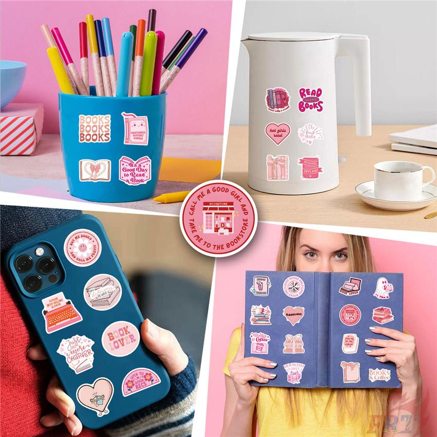 60Pcs/Set Pink Babe Reading Books Art Series 03 Stickers Waterproof DIY Fashion Doodle Decals Stickers