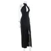 2026 Halter Neck Hollow Out Sleeveless Split Hem Elegant Long Dress