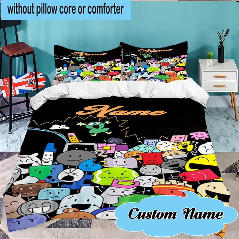 Custom Name 3PCS Cartoon Dream Island Bedding Set Including 1pc Duvet Cover And 2pcs Pillowcases for Bedroom, Dormitory Gift Home Decor