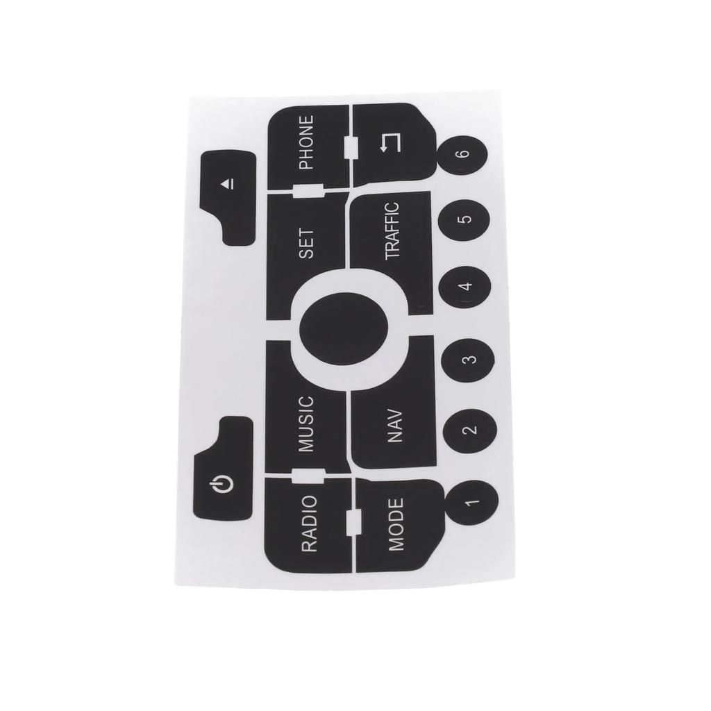 Set di Adesivi Riparazione Pulsanti Nav Radio Luce Riflessa Riparazione Pulsanti Adesivi di Distacco Neri Per Nav Radio