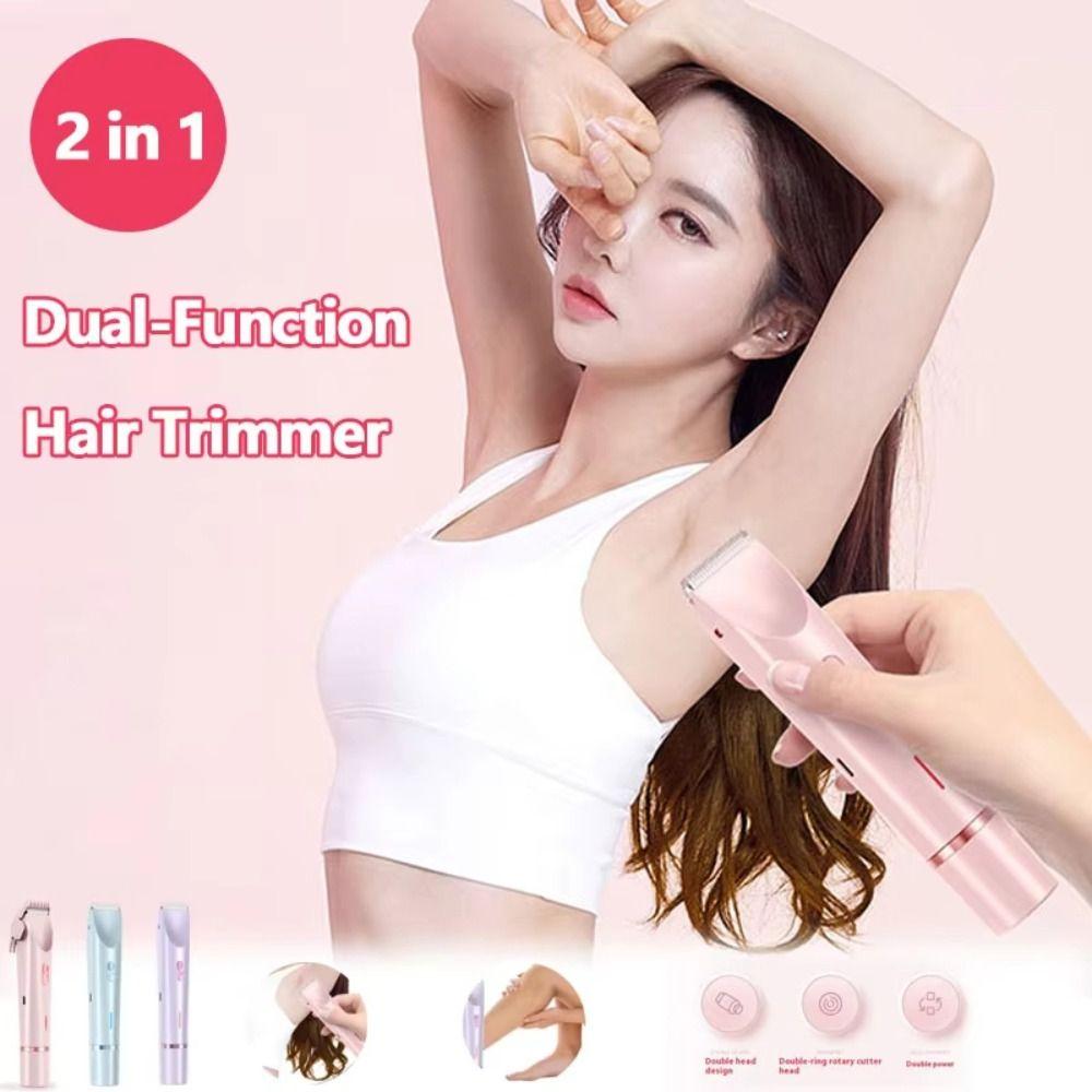Double-headed Women's Hair Shaver 2 In 1 Private Parts Trimmer Electric Hair Remover  Eyebrows