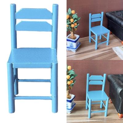 Handcrafts Wood Doll House Dining Chair Model Figure for 1/12 Scale Doll House Kitchen Scene Display Setting Furniture