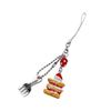 Cake Ice Cream Spoon Fork Pendant Phone Charm Hangings Rope Cute Phone Chain Strap Bag Decoration Keychain Accessories