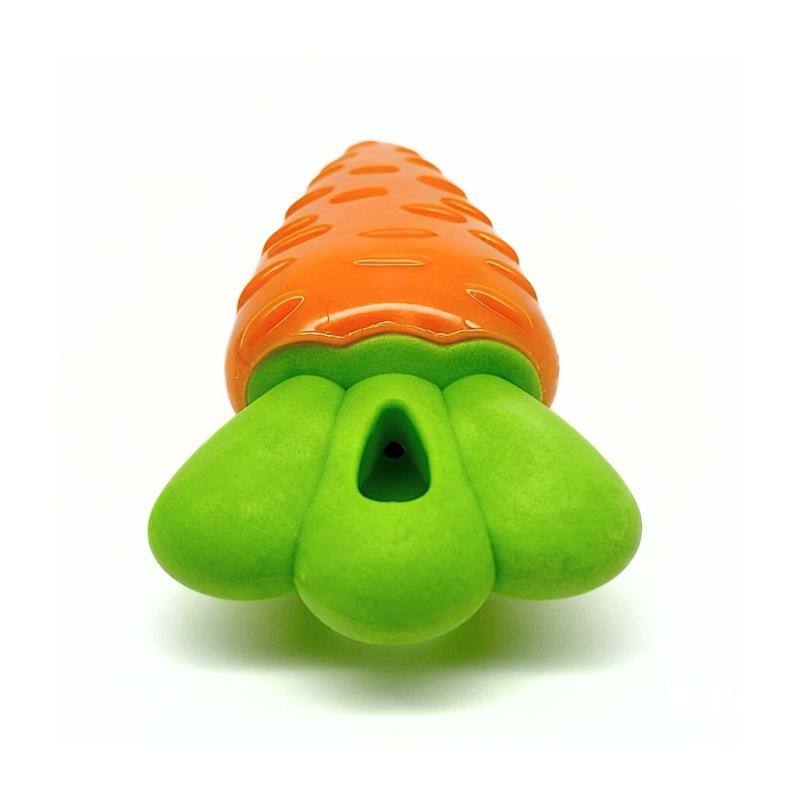 Dog Carrot Toy - Rubber Floating, Teething, Bite-Resistant, Soft, and Sound-Simulating Toy for Dental Cleaning