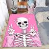 Niedlicher Teppich mit rosa Totenkopf-Aufdruck Spielzimmer Wohnzimmer Schlafzimmerbereich Rutschfester Teppich Fußmatte Geburtstags-Teppiche Geschenk Zuhause Cool