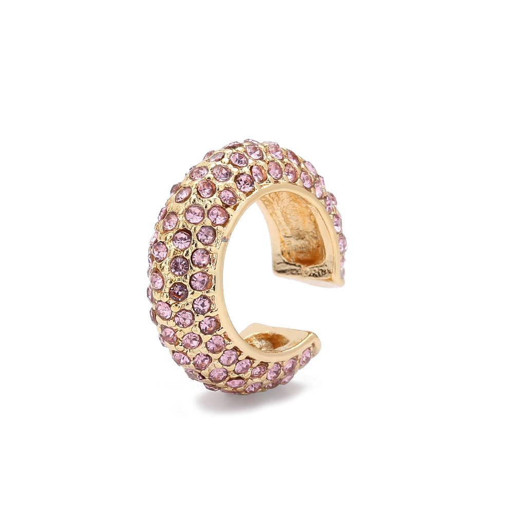 1pcs New Multicolor rhinestone C shape Chunky Clip earrings For Women Punk without puncture cartilage Ear cuff Wedding Zircon