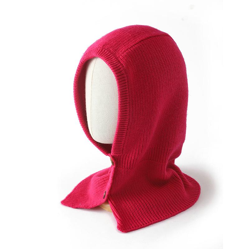 Winter Skullies Beanies Hat Buttons Bib Men Warm Windproof Cap Women Wool Scarf Caps Balaclava Mask Gorras Bonnet Knitted Hats