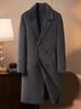 Men's Premium Double-Sided Wool Alpaca Double-Breasted Long Coat for Autumn/Winter