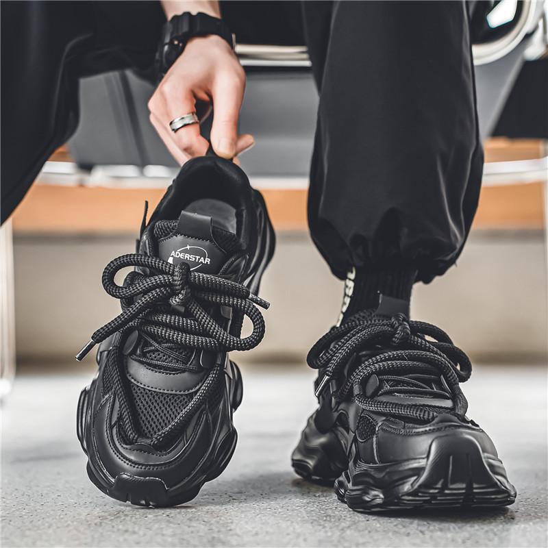 

Мужская летняя обувь 2024 года, повседневная, дышащая, сетчатая, универсальная, толстая подошва, повышающая комфорт и препятствующая скольжению 39 чёрный