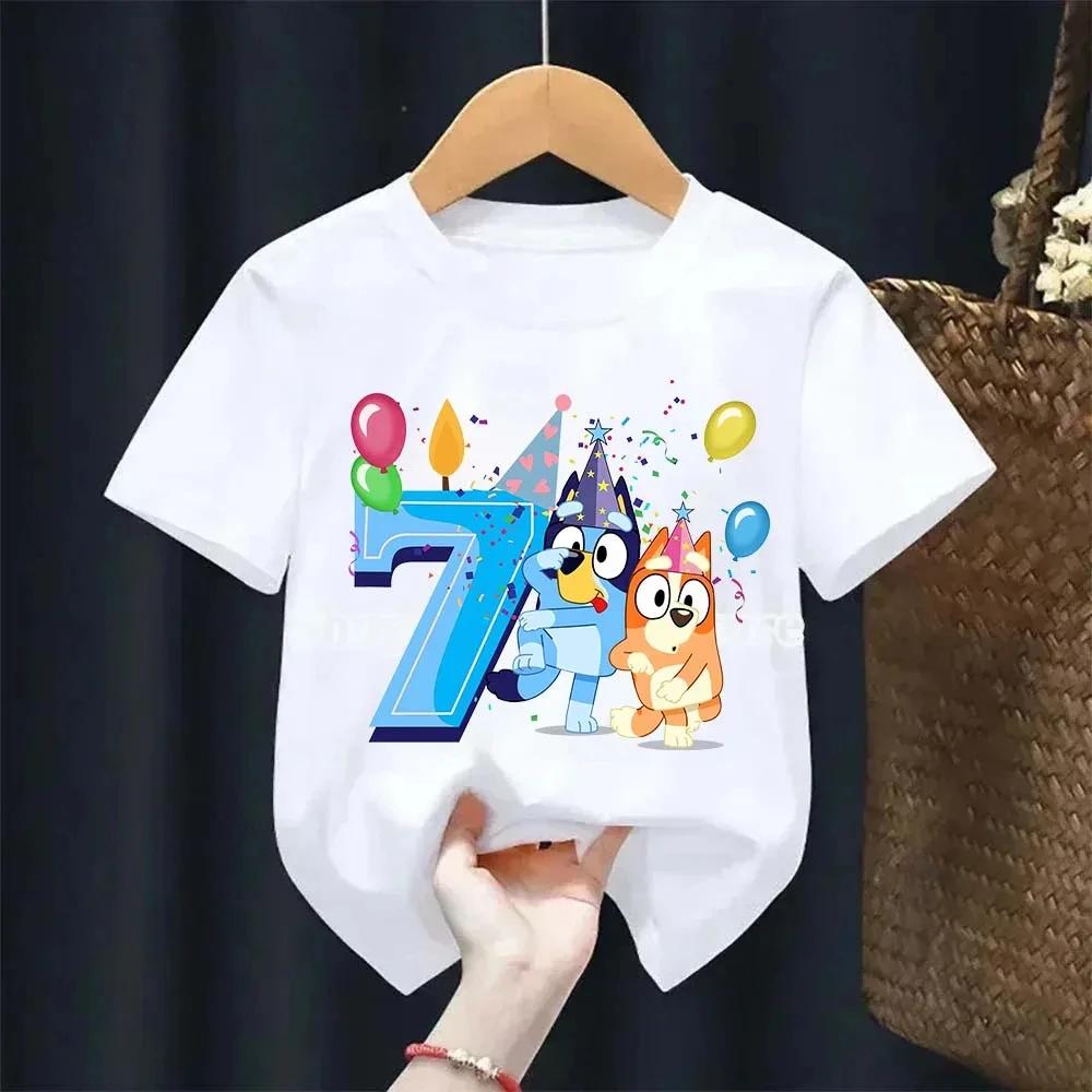 

Boys Girl Summer Short Sleeve Children T-shirt Cartoon Birthday Digital Print Breathable Baby Tee Tops Y2k Kawaii Kids Clothing 110